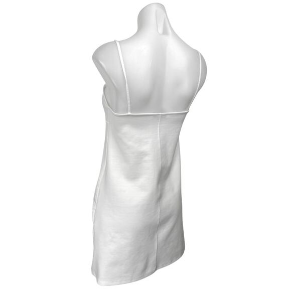 Zara White Sleeveless Square Neck Cami Camisole Slip Tank Mini Dress Size S - Picture 4 of 7